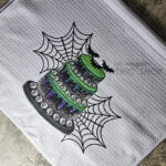 Skull Tiered Cake Gothic Print Waffle Tea Towel