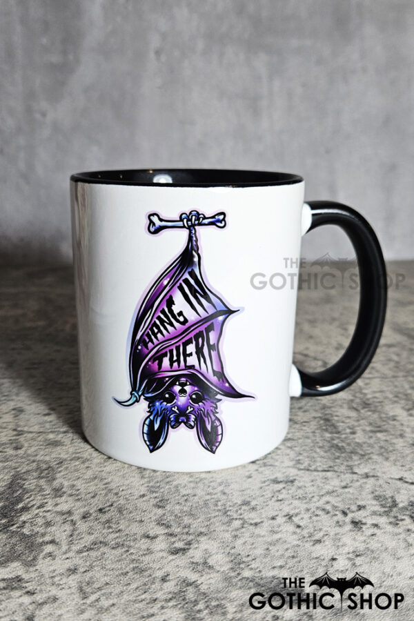 Hang In There Purple Bat Gothic Ceramic Mug