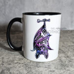 Hang In There Purple Bat Gothic Ceramic Mug