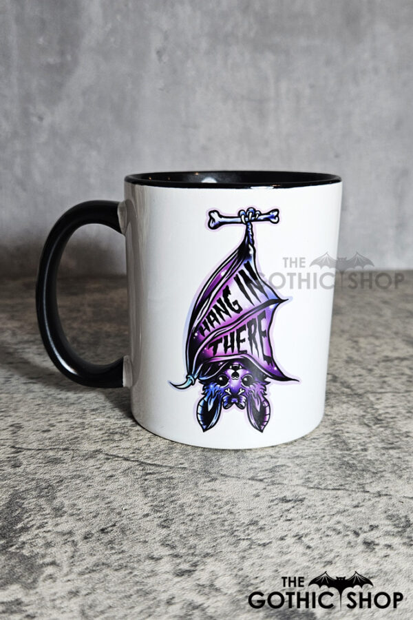 Hang In There Purple Bat Gothic Ceramic Mug