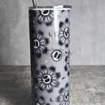 Deadly Botanica Skull Flowers Gothic Halloween Tumbler