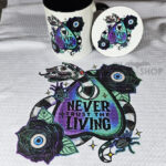 Never Trust The Living Sandworm & Planchette Gothic Waffle Tea Towel