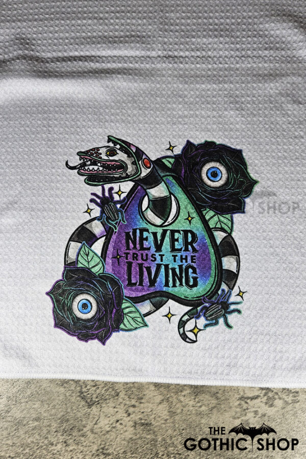 Never Trust The Living Sandworm & Planchette Gothic Waffle Tea Towel