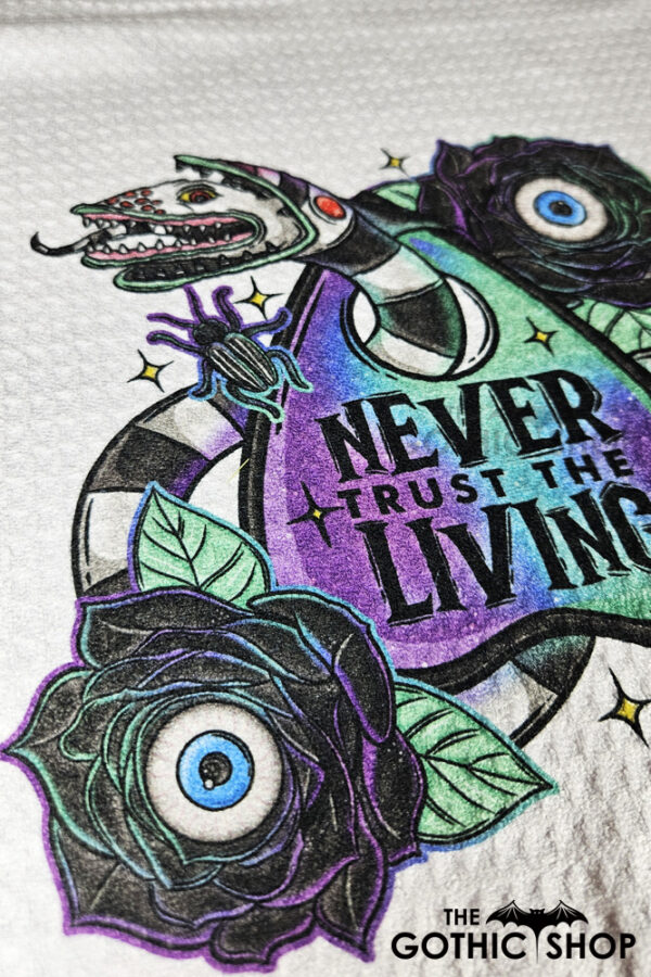Never Trust The Living Sandworm & Planchette Gothic Waffle Tea Towel