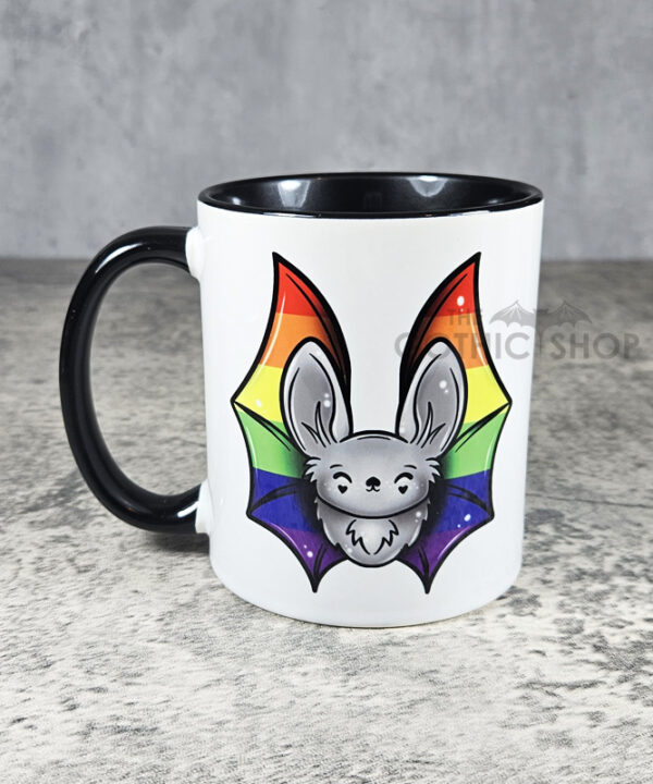 Gay Pride Rainbow Flag Bat LGBTQ+ Ceramic Mug