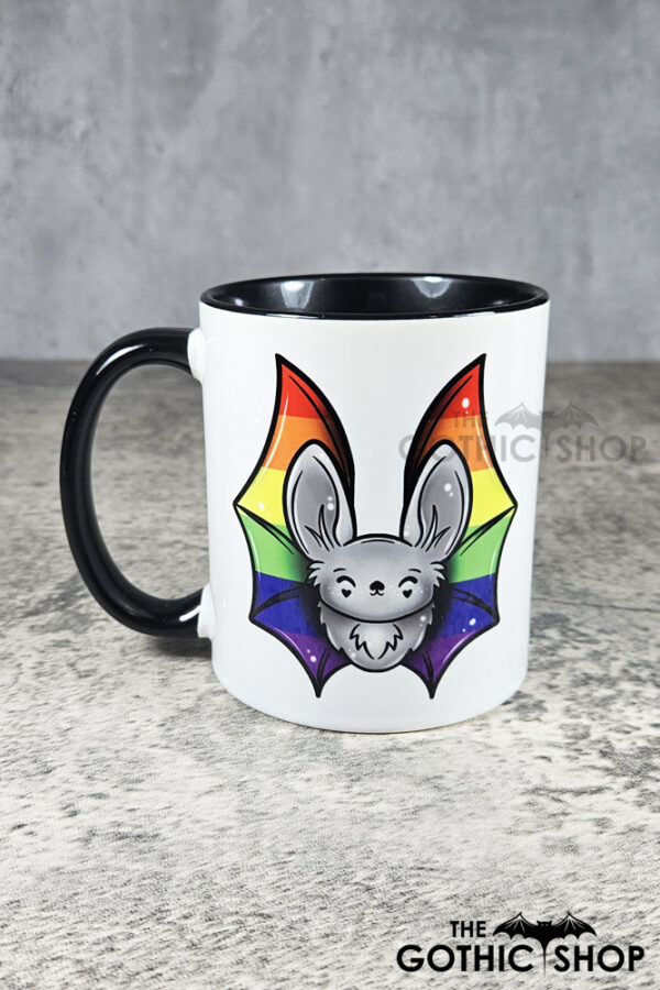 Gay Pride Rainbow Flag Bat LGBTQ+ Ceramic Mug