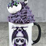 Betty Hanging Purple Bat Gothic Ceramic Mug
