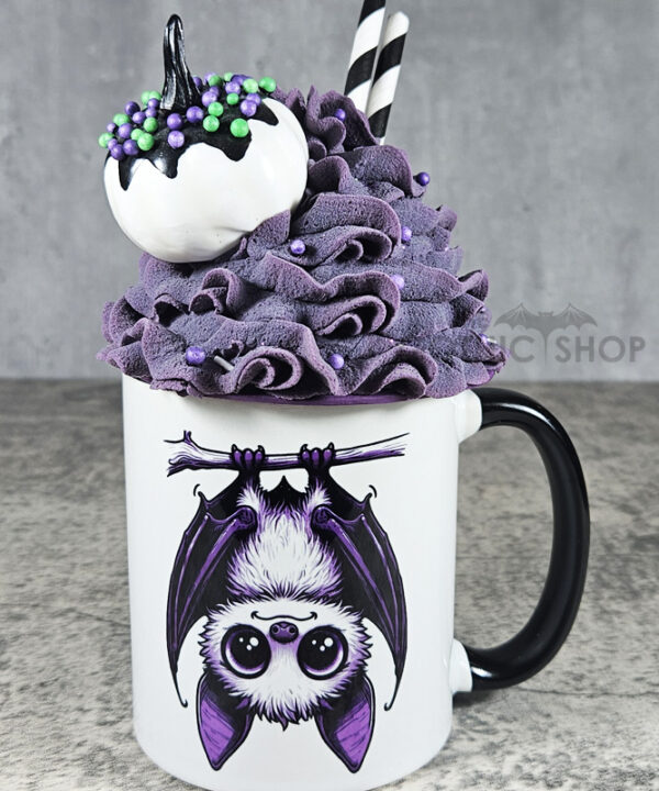 Betty Hanging Purple Bat Gothic Ceramic Mug