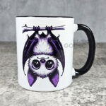 Betty Hanging Purple Bat Gothic Ceramic Mug