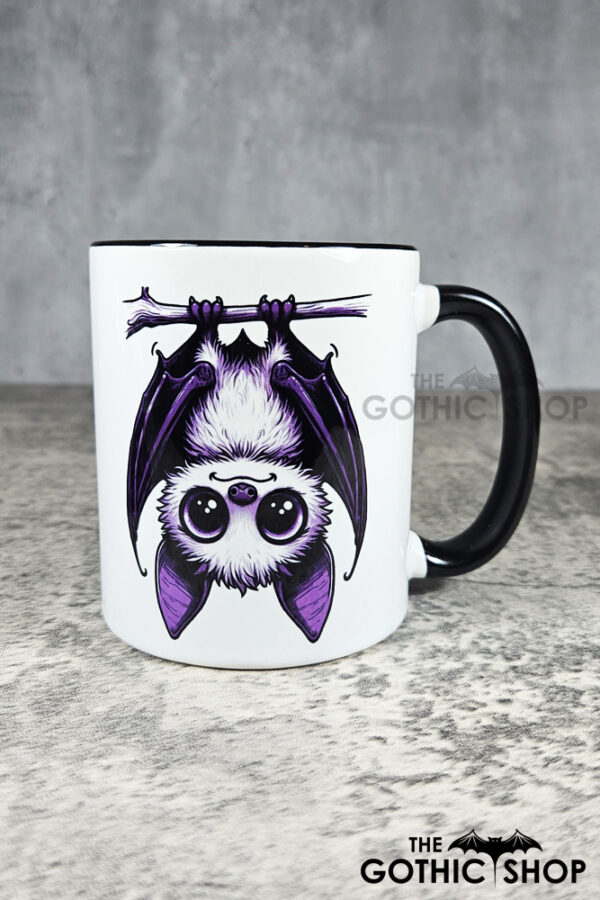 Betty Hanging Purple Bat Gothic Ceramic Mug