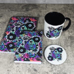 Never Trust The Living Sandworm & Planchette Gothic Ceramic Mug, coaster and notebooks