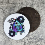 Never Trust The Living Sandworm & Planchette Gothic 9cm Round Glossy Coaster