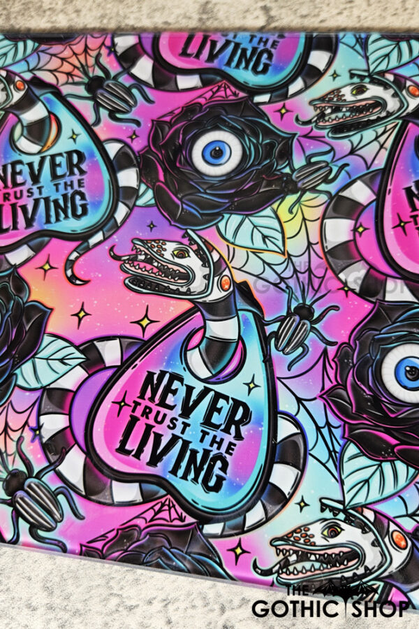 Never Trust The Living Sandworm & Planchette Gothic Glass Chopping Board