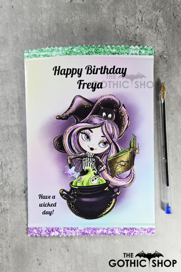 Personalised Whimsical Witch & Cauldron Sweet Crisp Party Favour Gothic Gift Bag