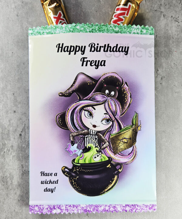 Personalised Whimsical Witch & Cauldron Sweet Crisp Party Favour Gothic Gift Bag