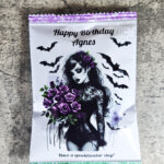 Personalised Goth Lady Purple Roses Sweet Crisp Party Favour Gothic Gift Bag