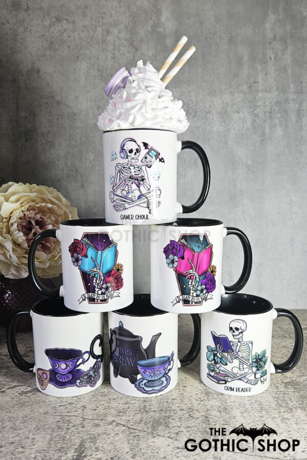 Gothic witchy mugs.