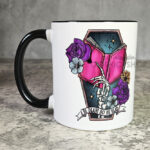 Til Death Do Us Read Cerise Book Skeleton Hand Gothic Mug