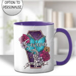 til death do us read mystic nocturne turquoise book skeleton hand gothic mug
