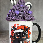 Merry Catmas Santa Kawaii Black Cat Gothic Mug