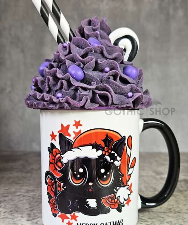 Merry Catmas Santa Kawaii Black Cat Gothic Mug