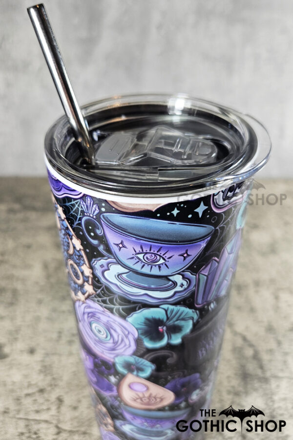 Witch's Brew PoisonBerry Pie Tea Party Black Witchy Tumbler