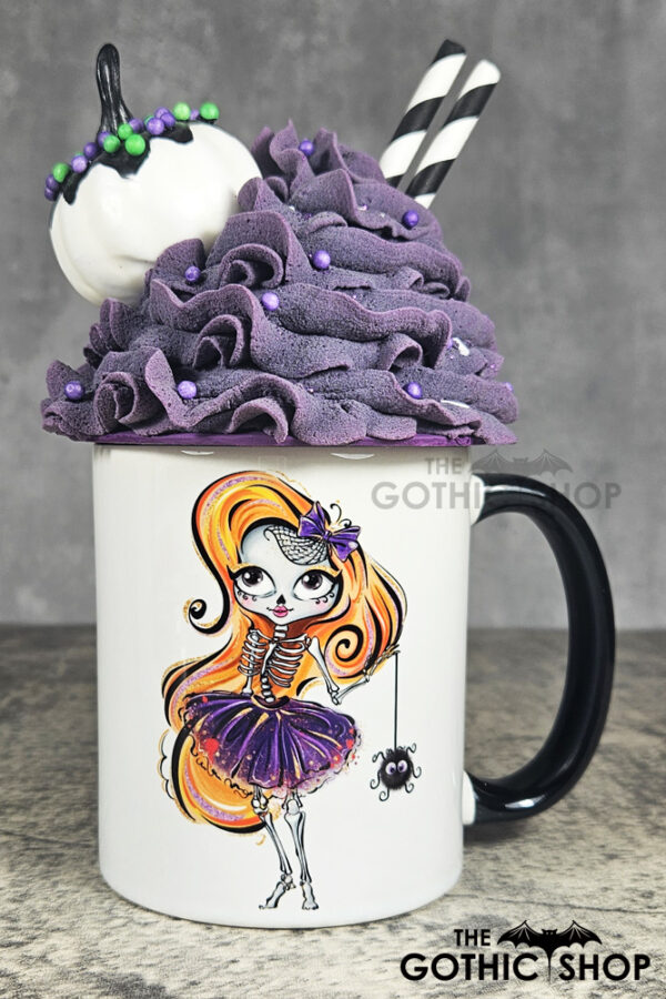 Cute Sugarskull Skeleton Lady & Spider Gothic Mug