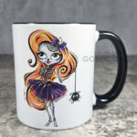Cute Sugarskull Skeleton Lady & Spider Gothic Mug