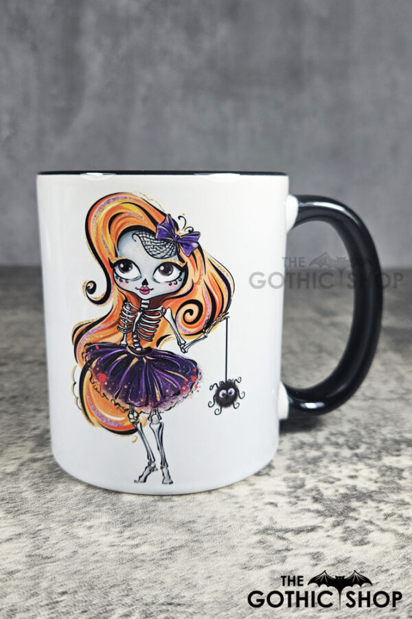 Cute Sugarskull Skeleton Lady & Spider Gothic Mug