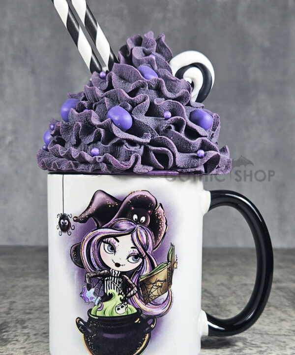 Whimsical Witch & Cauldron & Spider Gothic Mug