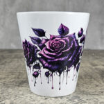Bleeding Purple Roses Gothic Halloween Plant Pot