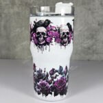 ravens red roses skulls 20oz gothic tumbler stanley style cup