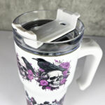 ravens red roses skulls 20oz gothic tumbler stanley style cup