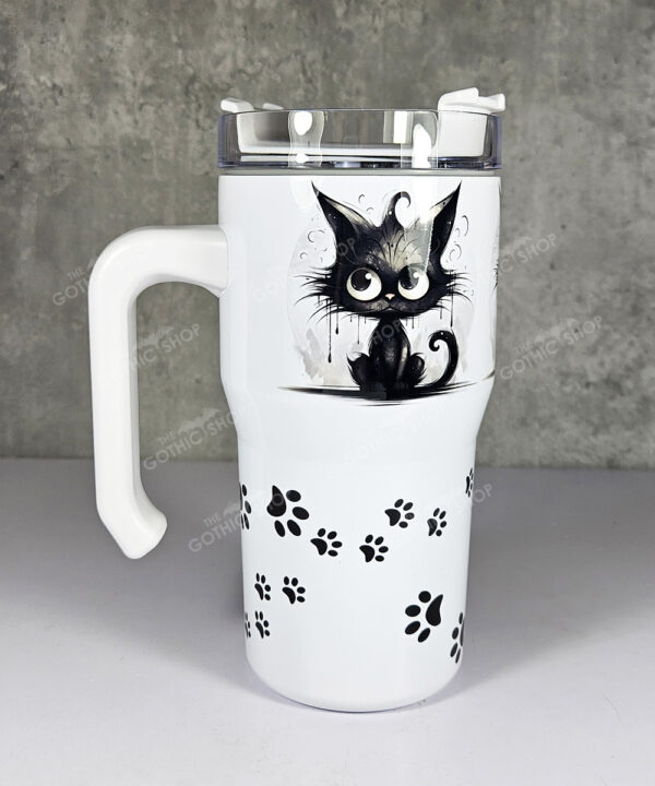 drippy spooky black cats 20oz gothic tumbler stanley style cup