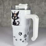 drippy spooky black cats 20oz gothic tumbler stanley style cup