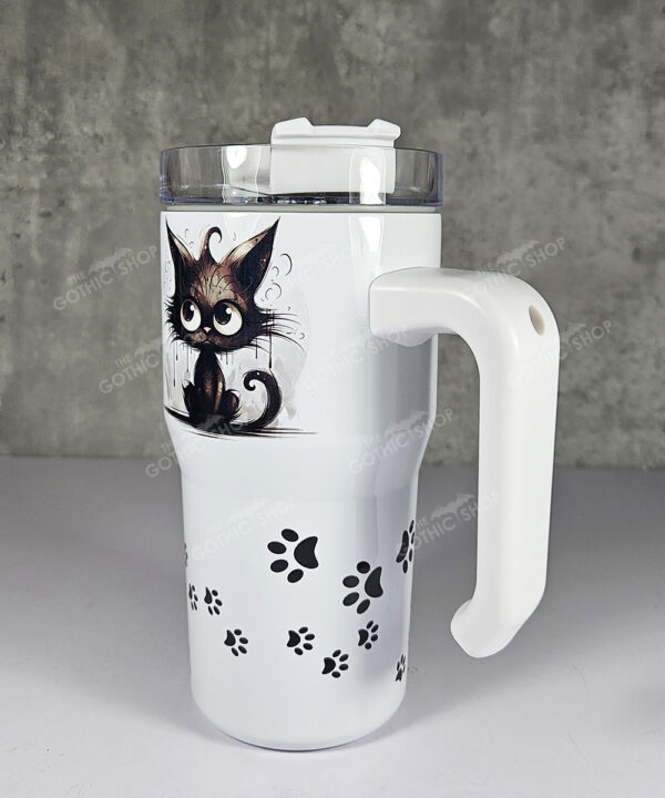 drippy spooky black cats 20oz gothic tumbler stanley style cup