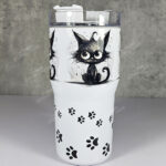 drippy spooky black cats 20oz gothic tumbler stanley style cup