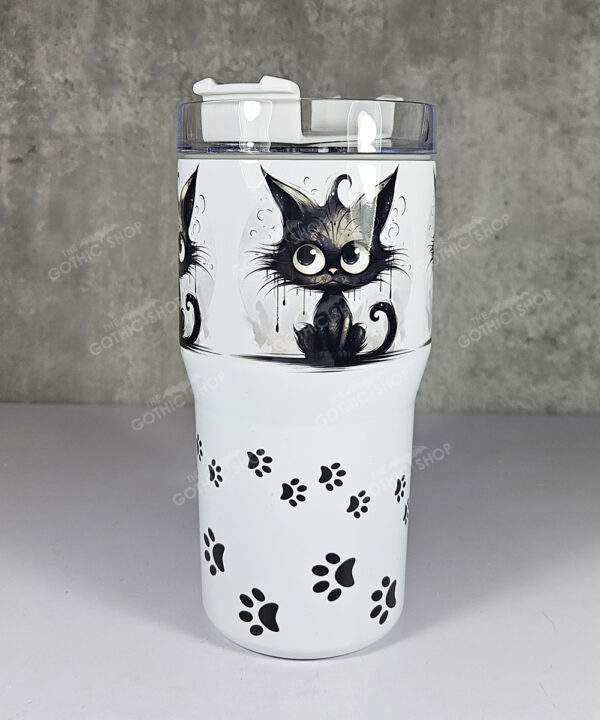 drippy spooky black cats 20oz gothic tumbler stanley style cup