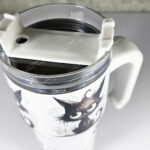 drippy spooky black cats 20oz gothic tumbler stanley style cup