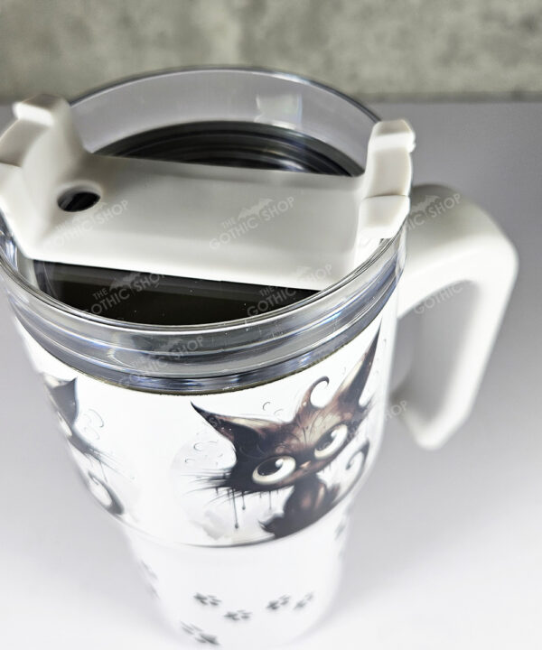 drippy spooky black cats 20oz gothic tumbler stanley style cup
