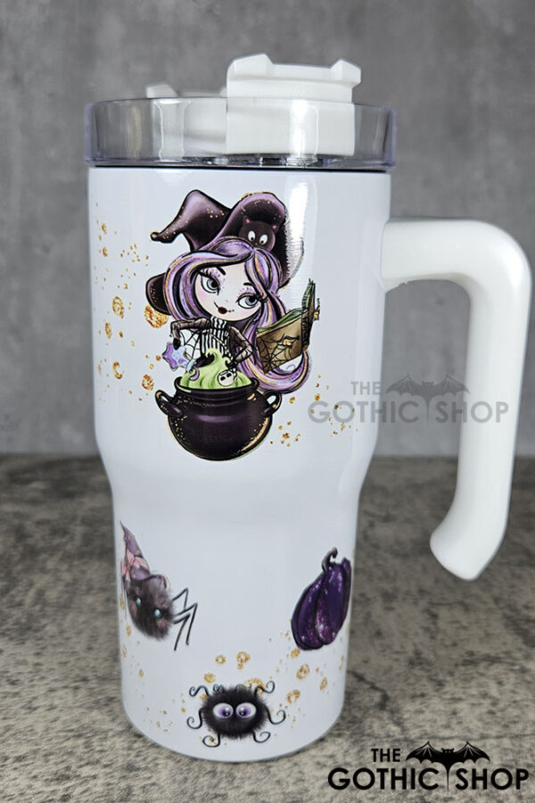 Whimsical Witch Cauldron 20oz Gothic Tumbler Stanley-Style Cup