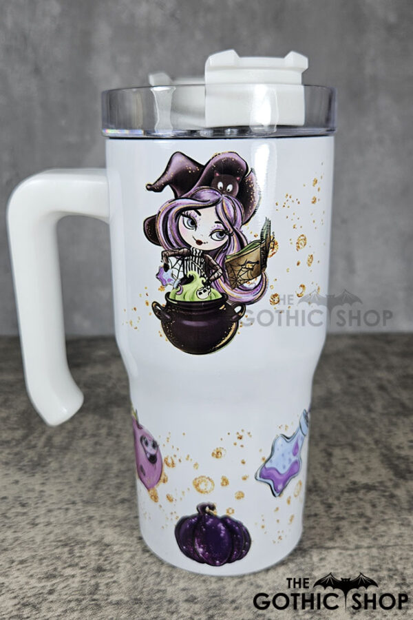 Whimsical Witch Cauldron 20oz Gothic Tumbler Stanley-Style Cup
