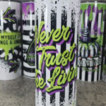 Never Trust The Living Grunge Striped 20oz Tumbler