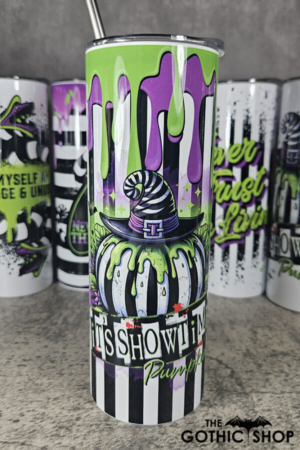 It's Showtime Pumpkin Slime & Stripe 20oz Tumbler