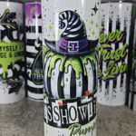 It's Showtime Striped Pumpkin Grunge Splatters 20oz Tumbler