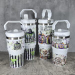 Everyday is Halloween Pumpkins 30oz and 20oz Gothic White Travel Tumbler