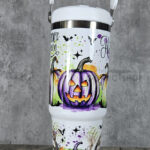 Everyday is Halloween Pumpkins Skeletons 30oz Gothic White Travel Tumbler