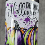Everyday is Halloween Pumpkins Skeletons 30oz Gothic White Travel Tumbler