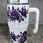 Bleeding Purple Roses 20oz Gothic Tumbler Stanley-Style Cup