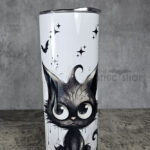 Drippy Spooky Black Cat 20oz Straight Tumbler